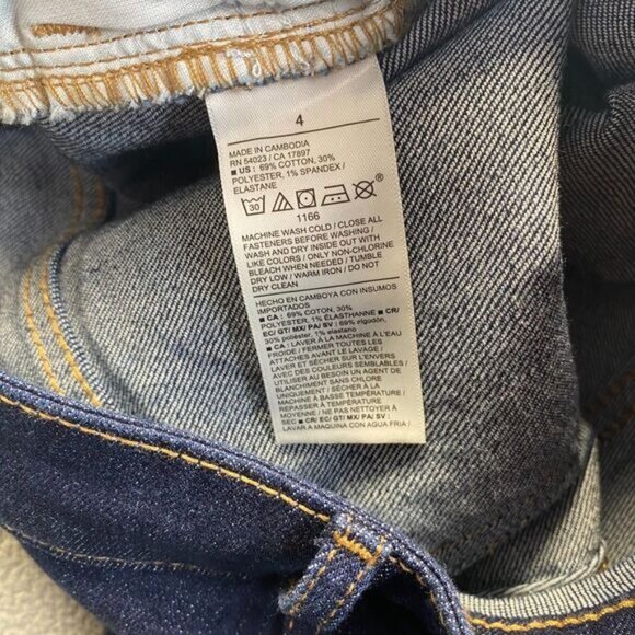 Old Navy Wow Loose High Rise Jeans Womens Size 4 Long Blue Dark Wash Stretch NEW - Picture 10 of 11